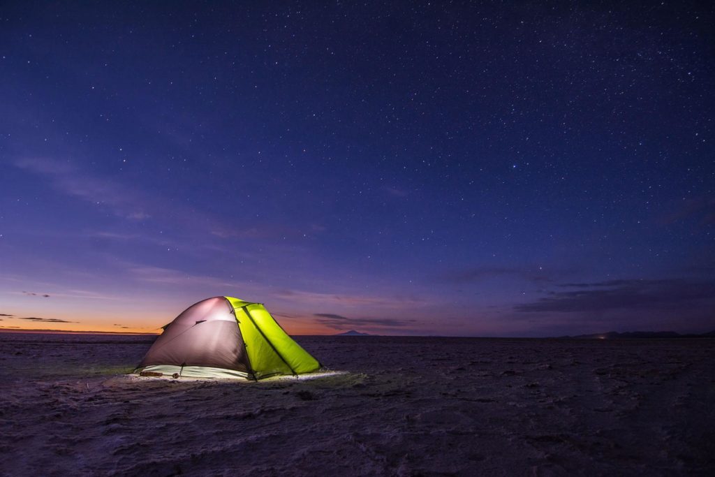 The peacefulness of camping on the flats
