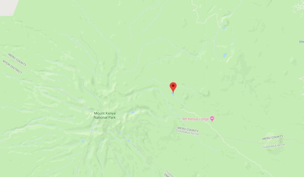 Lake Ellis is situated north west of Mount Kenya
