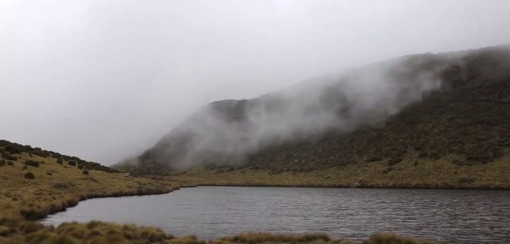 Clouds perpetually make their way over the lake
