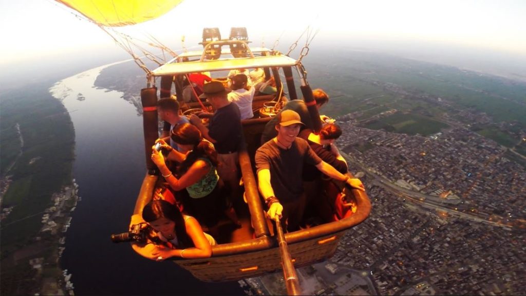 High above the city of Luxor.