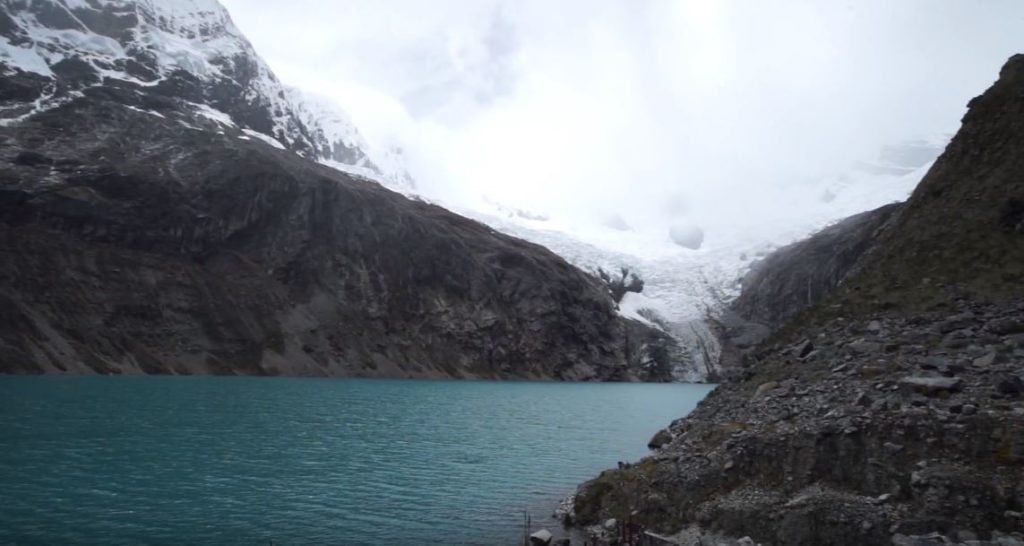 More of the glacier snaking down
