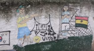 Murals are everywhere (normally with a political or football theme)