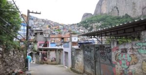 Narrow streets of the Favela
